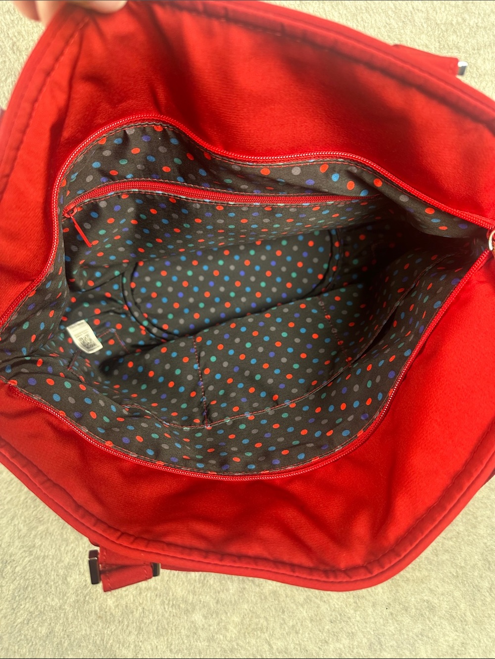 Vera Bradley Quilted Deep Red Shoulder Tote - Picture 7 of 9